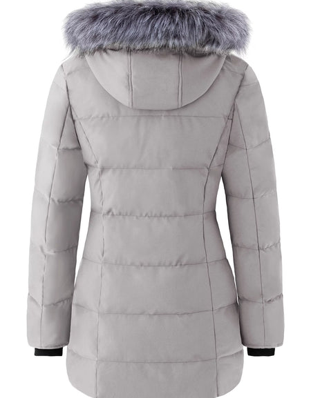 Women'S plus Size Winter Coat Hooded Winter Jacket Casual Puffy Jacket Blue XL