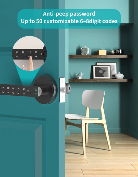 Smart Fingerprint Door Lock Biometric Keyless Entry Door Knob with Keypads by  for Home