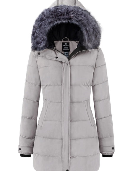 Women'S plus Size Winter Coat Hooded Winter Jacket Casual Puffy Jacket Blue XL
