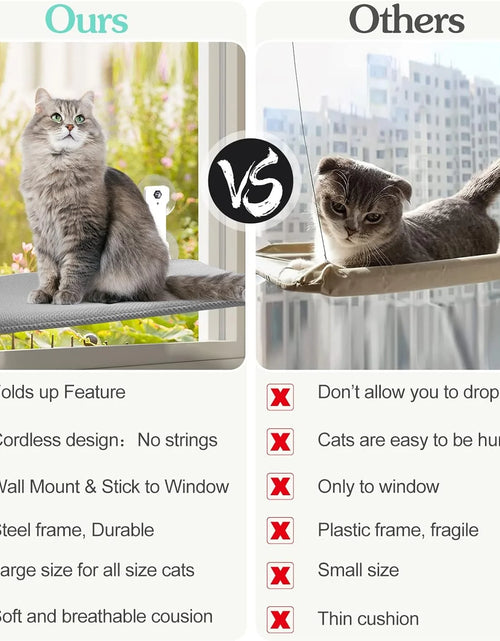 Load image into Gallery viewer, Cat Window Perch,  Kitten Hammock &amp; Shelf for Wall ,Foldable Pet Beds for Indoor Cat, Gray
