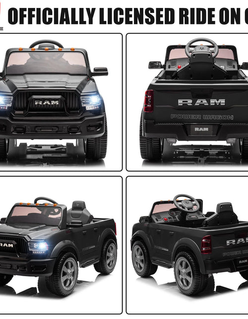 Load image into Gallery viewer, Dodge RAM Ride on Car, 12V Powered Ride on Toy with Remote Control, Rear Wheel Suspension, 5 Point Safety Belt, MP3 Player, Bluetooth, LED Lights, Electric Vehicles for 3-8 Years Boys Girls, Red
