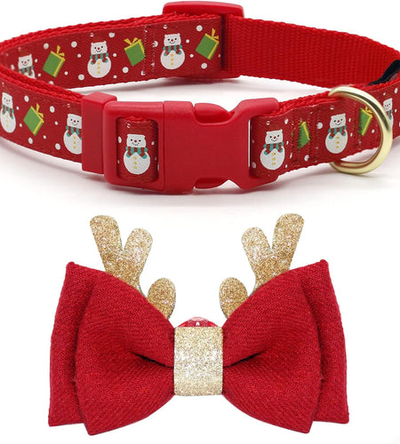 Dog Collar with Removable Bowtie Dog Collars Adjustable Dog Collar for Small Medium Large Dogs