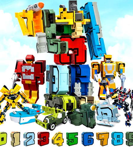 Assembling Building Blocks Educational Toys Action Figure Transformation Number Robot Deformation Robot Toy for Children
