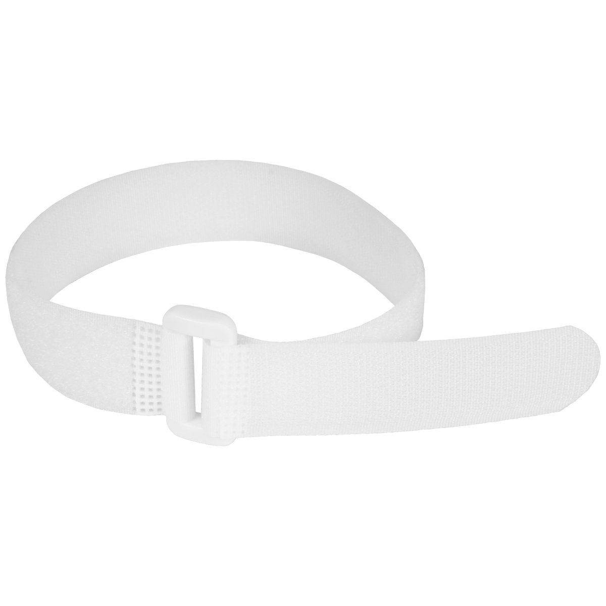 Reusable Cinch Straps 1" X 12" - 12 Pack, Multipurpose Quality Hook and Loop Securing Straps (White) - plus 2 Free Bonus Reusable Cable Ties