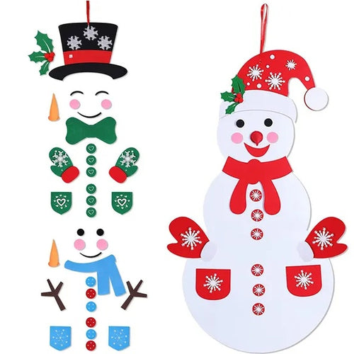 Load image into Gallery viewer, Felt Christmas Snowman Set DIY Felt Christmas Hanging Decorations
