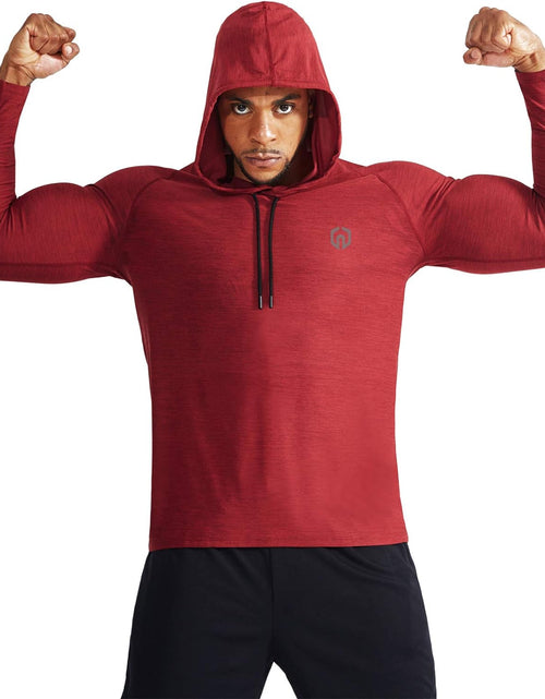 Load image into Gallery viewer, Men&#39;S Dry Fit Athletic Workout Running Shirts Long Sleeve with Hoods
