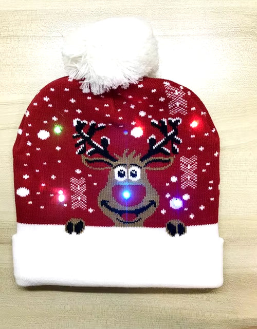 Load image into Gallery viewer, New Style! LED Christmas Hat Beanie Light up Illuminate Warm Hat 48 Patterns New Year Snowman Sweater Hat Christmas Decorations
