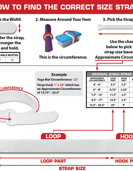 Reusable Cinch Straps 1" X 12" - 12 Pack, Multipurpose Quality Hook and Loop Securing Straps (White) - plus 2 Free Bonus Reusable Cable Ties