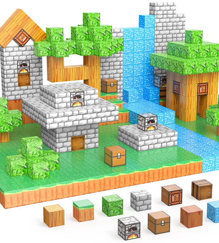 Magnetic Building Blocks-Build Mine Magnet World Set, Gift for Girls Boys Toys Age 4-6 5-7 8-13 STEM Fidget Building Cube Sensory Kids Games