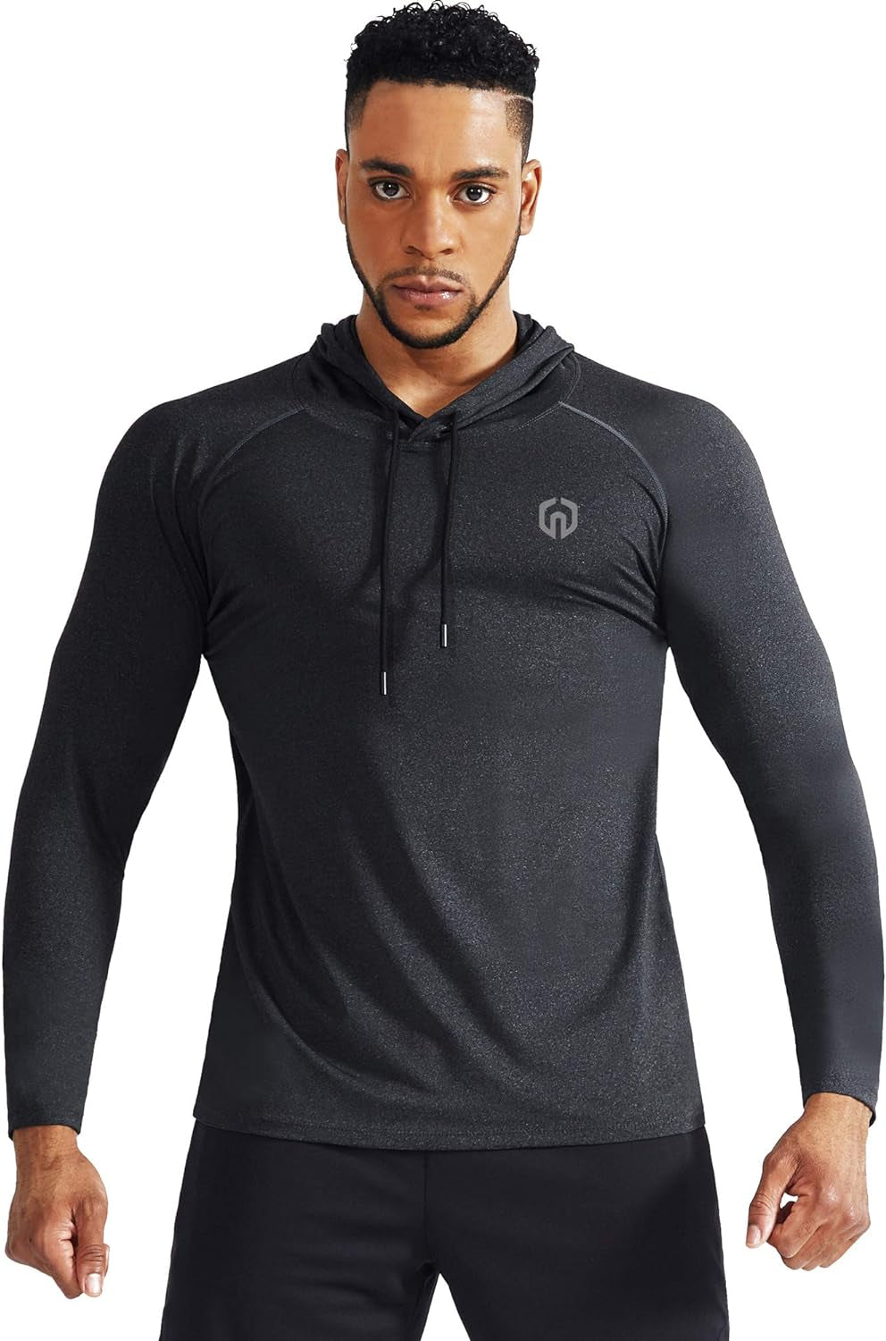 Men'S Dry Fit Athletic Workout Running Shirts Long Sleeve with Hoods