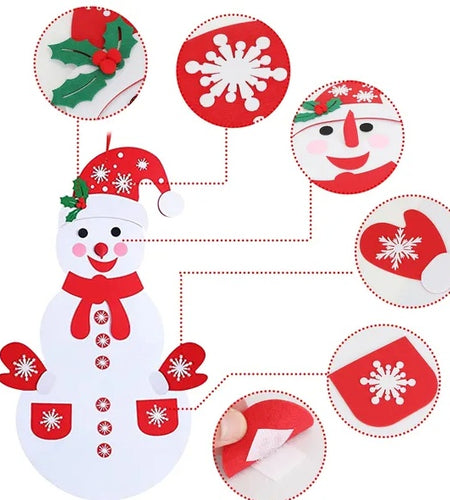 Felt Christmas Snowman Set DIY Felt Christmas Hanging Decorations