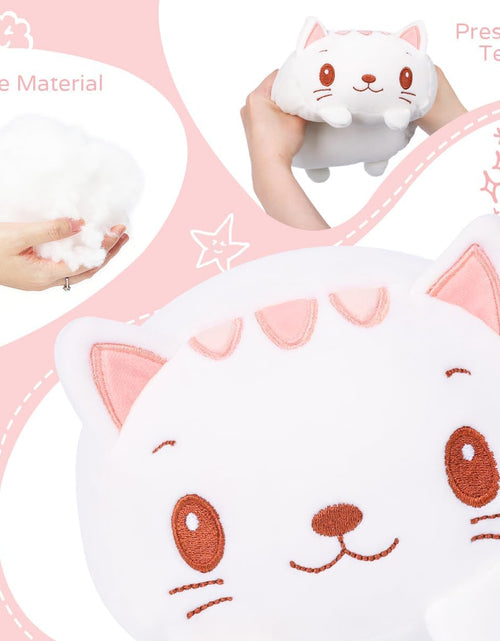 Load image into Gallery viewer, 23.6 Inch Cute White Cat Plush Stuffed Animal Cylindrical Body Pillow,Super Soft Cartoon Hugging Toy Gifts for Bedding, Kids Sleeping Kawaii Pillow
