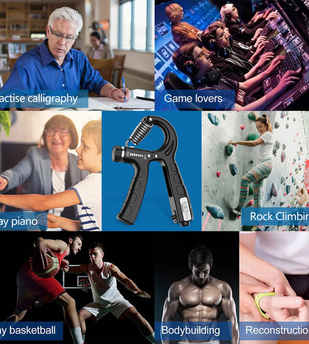 Hand Grip Strengthener 5-In-1, Adjustable Forearm Grip Strength Trainer for Finger Wrist, Blue