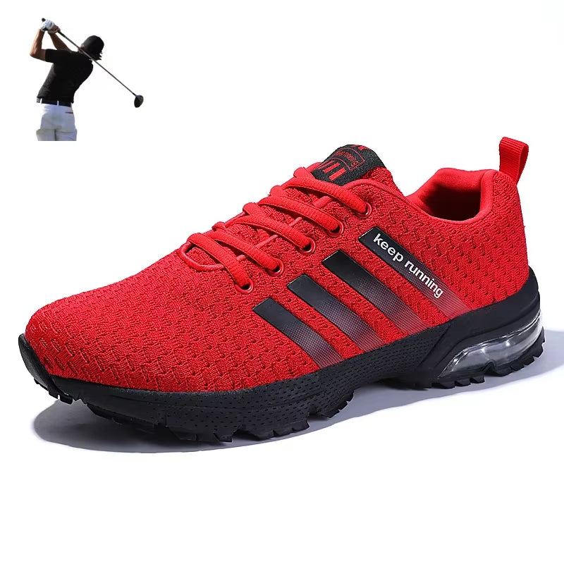 Men Air Cushion Golfing Shoes Breathable All Seasons Outdoor Golfing Exercise Sneakers Large Size 39-46 Male Leisure Golf Shoes