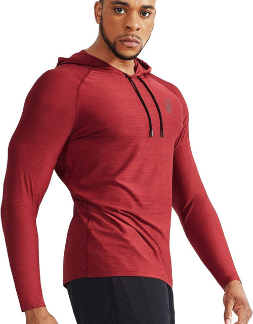 Load image into Gallery viewer, Men&#39;S Dry Fit Athletic Workout Running Shirts Long Sleeve with Hoods
