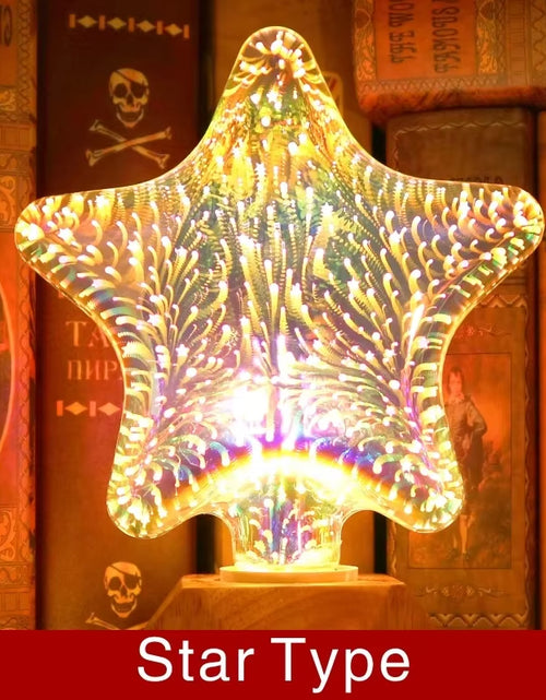 Load image into Gallery viewer, 3D Decoration LED Bulb E27 6W 85-265V Vintage Edison Light Bulb Star Fireworks Lamp Holiday Night Light Novelty Christmas Tree
