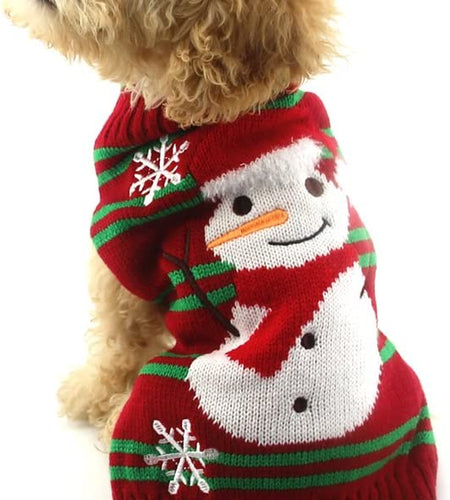 Dog Snow Sweaters Snowman Sweaters Xmas Dog Holiday Sweaters New Year Christmas Sweater Pet Clothes for Small Dog and Cat