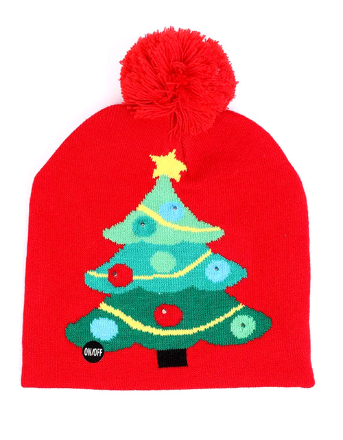 Load image into Gallery viewer, New Style! LED Christmas Hat Beanie Light up Illuminate Warm Hat 48 Patterns New Year Snowman Sweater Hat Christmas Decorations
