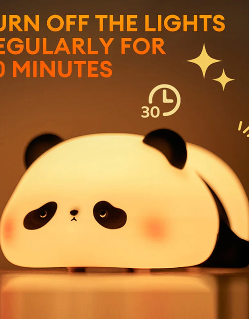 Load image into Gallery viewer, LED Night Lights Cute Panda Silicone Lamp USB Rechargeable Timing Bedside Decor Kids Birthday Gifts for Home Bedroom Decor
