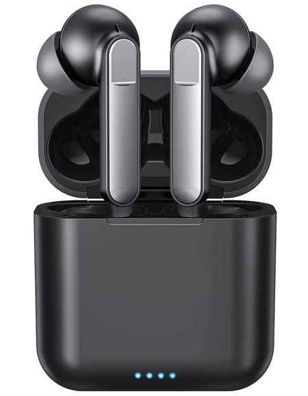 Wireless Earbuds, Bluetooth 5.1 Earbuds Noise Cancelling Wireless Headphones, Deep Bass with Type C Charging Case Waterproof Built-In Mic Headset for Iphone Android Black