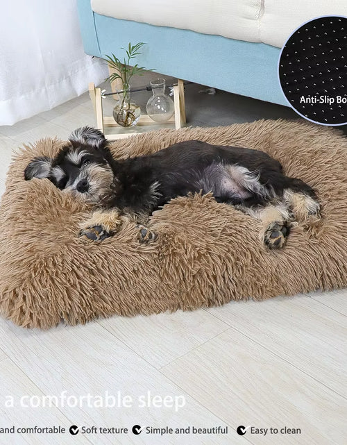 Load image into Gallery viewer, Dog Bed Pet Mat Pet Bed Washable Plush Pet Crate Bed for Dog Anti-Slip Pet Mat Bed for Cat Fluffy Comfy Pet Sleeping Mat
