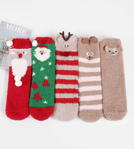Womens Fuzzy Socks Warm Slipper Socks Winter Fluffy Socks Cozy Fuzzy Socks Athletic Fleece Socks Cute Crew Socks