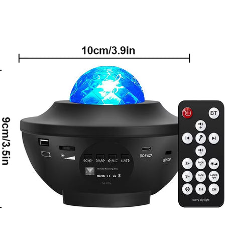 Starry Projector Galaxy Night Light Child Bluetooth USB Music Player Star Nightlight Romantic Ocean Projector Night Lamp Gifts