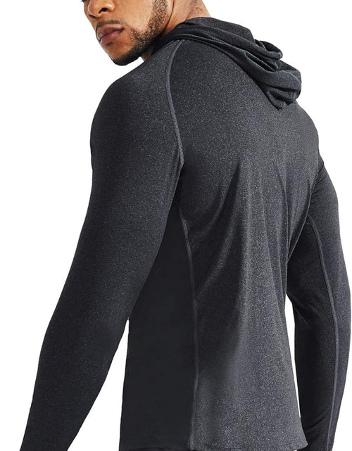 Load image into Gallery viewer, Men&#39;S Dry Fit Athletic Workout Running Shirts Long Sleeve with Hoods
