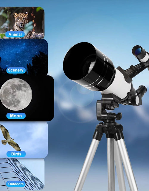 Load image into Gallery viewer, Telescope for Adults Astronomy, 300/70 Portable Refractor Telescope (15X-150X) with a Phone Adapter &amp; Adjustable Tripod for Kids Astronomy Beginners, Xmas Birthday Gifts for Adults Kids
