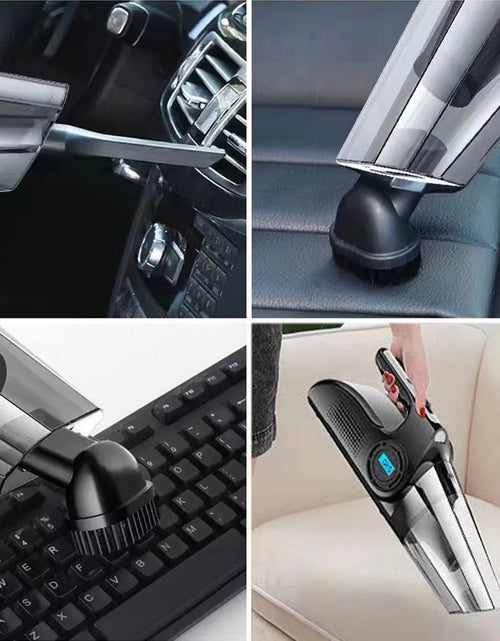 Load image into Gallery viewer, Portable Car Vacuum Cleaner, USB Charging Wireless Handheld Tire Inflator Air Compressor with Digital Tire Pressure Gauge LCD Display and LED Light, HEPA Filter, Tire Repair Tool
