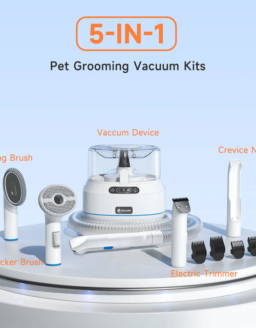 Load image into Gallery viewer, Dog Grooming Vacuum Kit: 5-In-1 Pet Hair Clippers with Vacuum Suction 99.9%, Dog Hair Brush Comb Tools for Shedding W/ 1.4L Extra Large Dust Cup, Ultra Quiet for Cats &amp; Dogs and Home Cleaning
