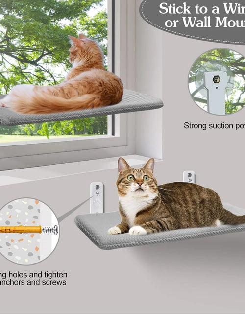 Load image into Gallery viewer, Cat Window Perch,  Kitten Hammock &amp; Shelf for Wall ,Foldable Pet Beds for Indoor Cat, Gray
