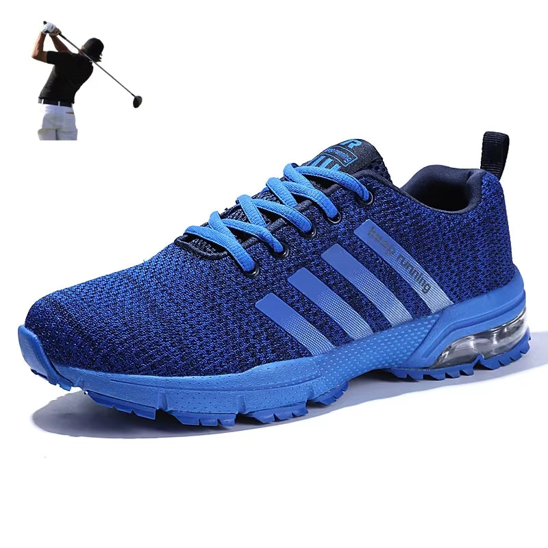 Men Air Cushion Golfing Shoes Breathable All Seasons Outdoor Golfing Exercise Sneakers Large Size 39-46 Male Leisure Golf Shoes