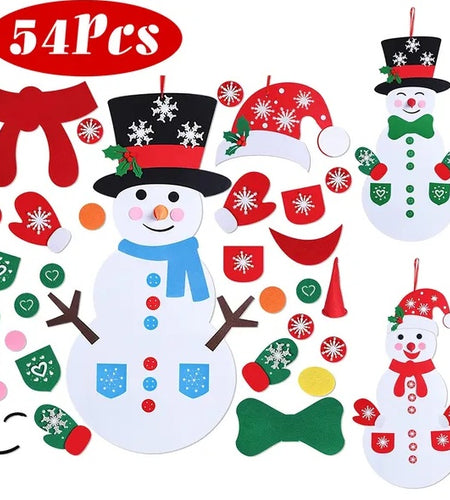 Felt Christmas Snowman Set DIY Felt Christmas Hanging Decorations