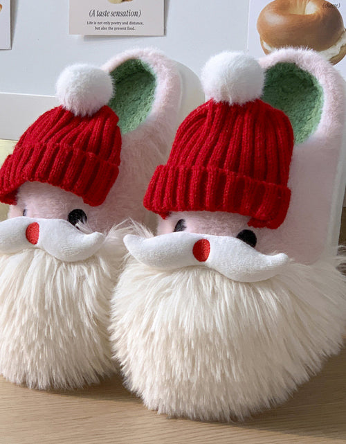 Load image into Gallery viewer, Cute Christmas Santa Claus Home Slippers Winter Warm Indoor Non-slip Floor Plush Shoes For Women
