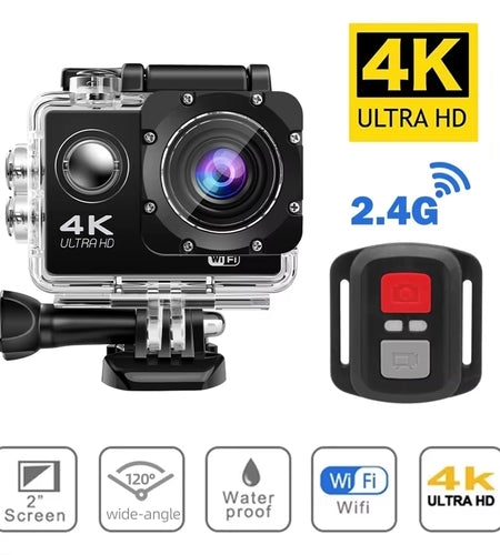 4K Action Camera Wifi 2.0" Screen 1080P/30FPS Waterproof Camera Helmet Video Recording Camera Sports Cameras Outdoor Mini Cam