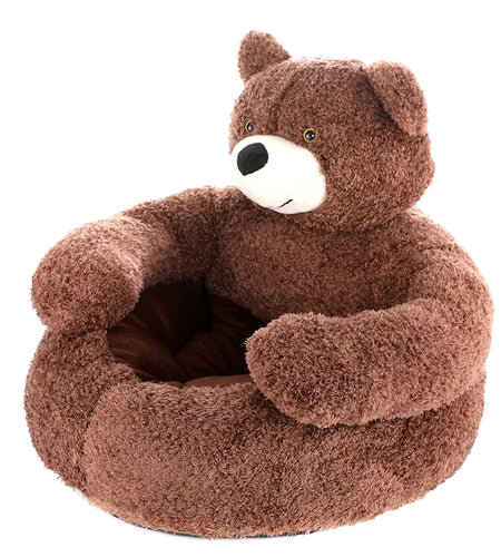 Semi-Enclosed Bear Pet Dog Bed Ultra Soft Cat Bed Detachable Plush Puppy Bed Winter Warm Sleeping Bed Mat Pet Product