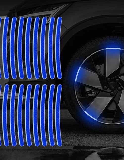 Load image into Gallery viewer, 20Pcs Car Wheel Hub Reflective Sticker Tire Rim Reflective Strips Luminous for Night Driving Car Bike Motorcycle Wheel Sticker
