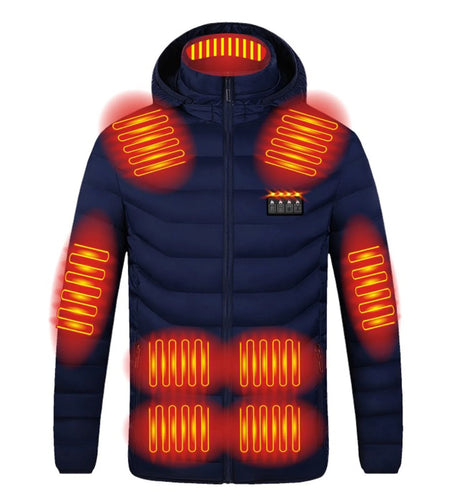 Winter Clearance 2024!  Heated Jacket for Men Women, Electric Heating Coat, 19 Heating Zones, Long Sleeve Hooded Zip Winter Heated Vest Windproof Outerwear(Battery Not Included)
