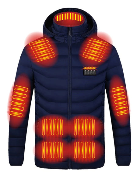 Winter Clearance 2024!  Heated Jacket for Men Women, Electric Heating Coat, 19 Heating Zones, Long Sleeve Hooded Zip Winter Heated Vest Windproof Outerwear(Battery Not Included)