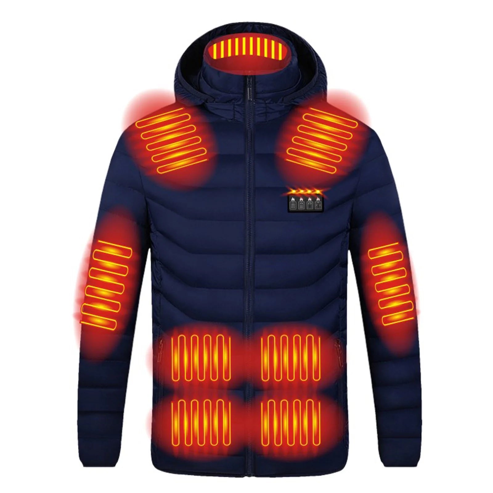 Winter Clearance 2024!  Heated Jacket for Men Women, Electric Heating Coat, 19 Heating Zones, Long Sleeve Hooded Zip Winter Heated Vest Windproof Outerwear(Battery Not Included)