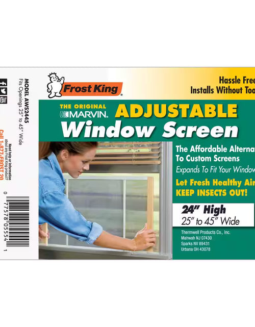 Load image into Gallery viewer, 45 In. X 24 In. Adjustable Wood Frame Window Screen
