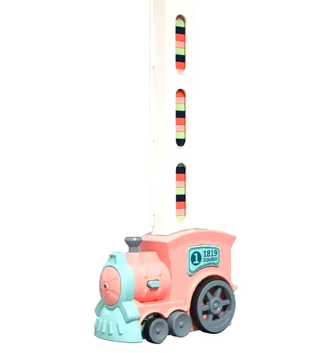 Domino Children'S Puzzle Building Blocks Automatically Put Small Train Chain Reaction Mechanism