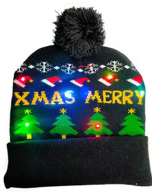 Load image into Gallery viewer, New Style! LED Christmas Hat Beanie Light up Illuminate Warm Hat 48 Patterns New Year Snowman Sweater Hat Christmas Decorations
