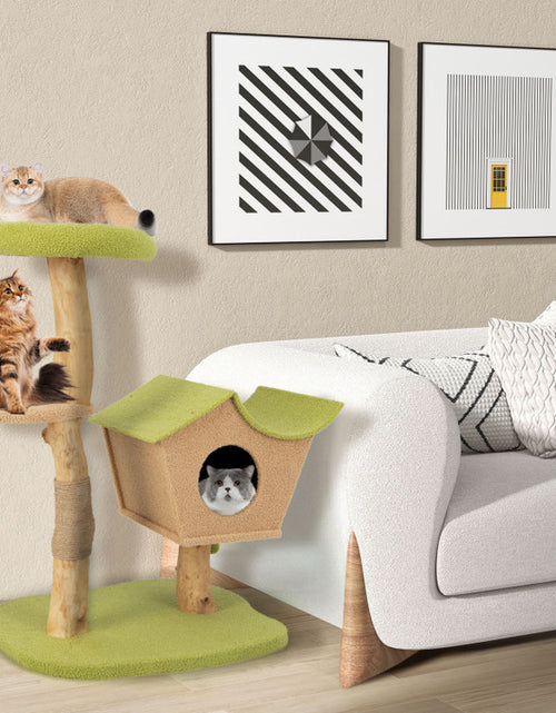 Load image into Gallery viewer, 43 Inch Wooden Cat Tree with Padded Top Perch
