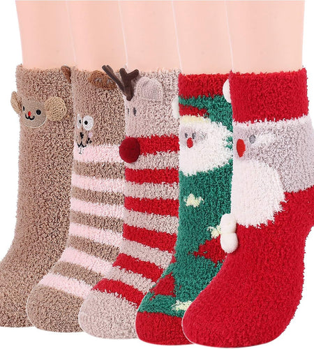 Womens Fuzzy Socks Warm Slipper Socks Winter Fluffy Socks Cozy Fuzzy Socks Athletic Fleece Socks Cute Crew Socks