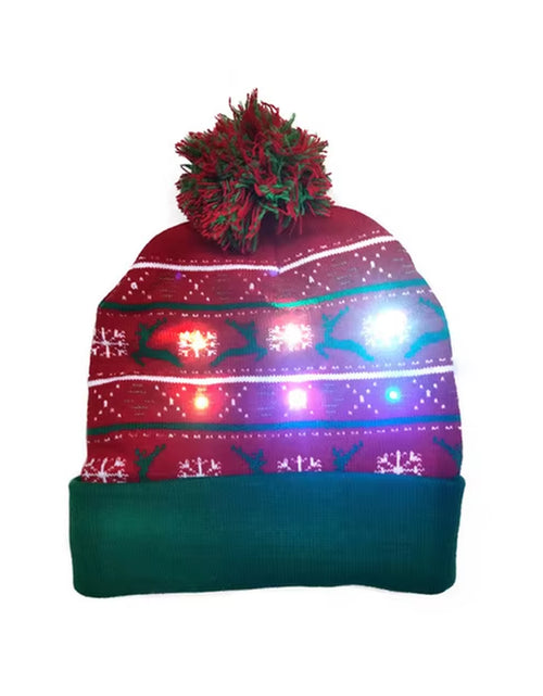 Load image into Gallery viewer, New Style! LED Christmas Hat Beanie Light up Illuminate Warm Hat 48 Patterns New Year Snowman Sweater Hat Christmas Decorations
