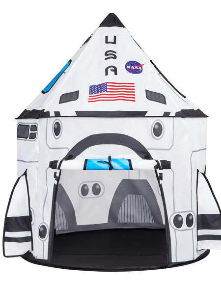 Rocket Ship Play Tents Set for Child, Pop up Playhouse with Tunnel, Kids Pretend Play