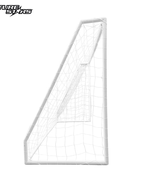 Load image into Gallery viewer, 8Ft Soccer Goal Combo Set with Shooter Tutor, Official Size 5 Soccer Ball and Pump with Pin
