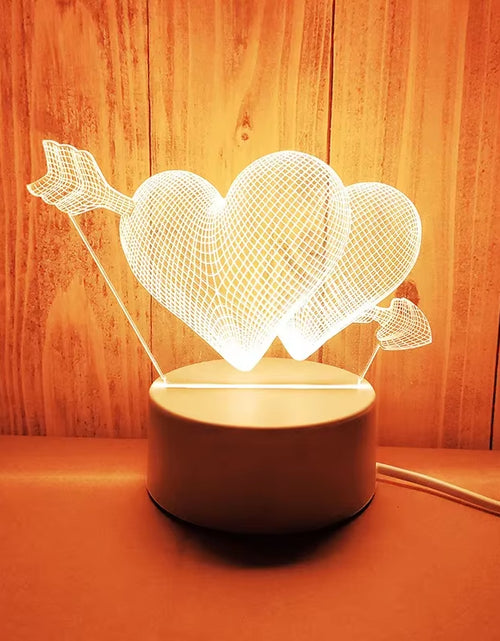 Load image into Gallery viewer, Romantic Love 3D Acrylic Led Lamp for Home Children&#39;S Night Light Table Lamp Birthday Party Decor Valentine&#39;S Day Bedsid
